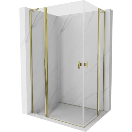Cabină de duș cu balamale Mexen Mist L Duo 95 x 90 cm, transparentă, aurie - 8A4L-095-090-50-00