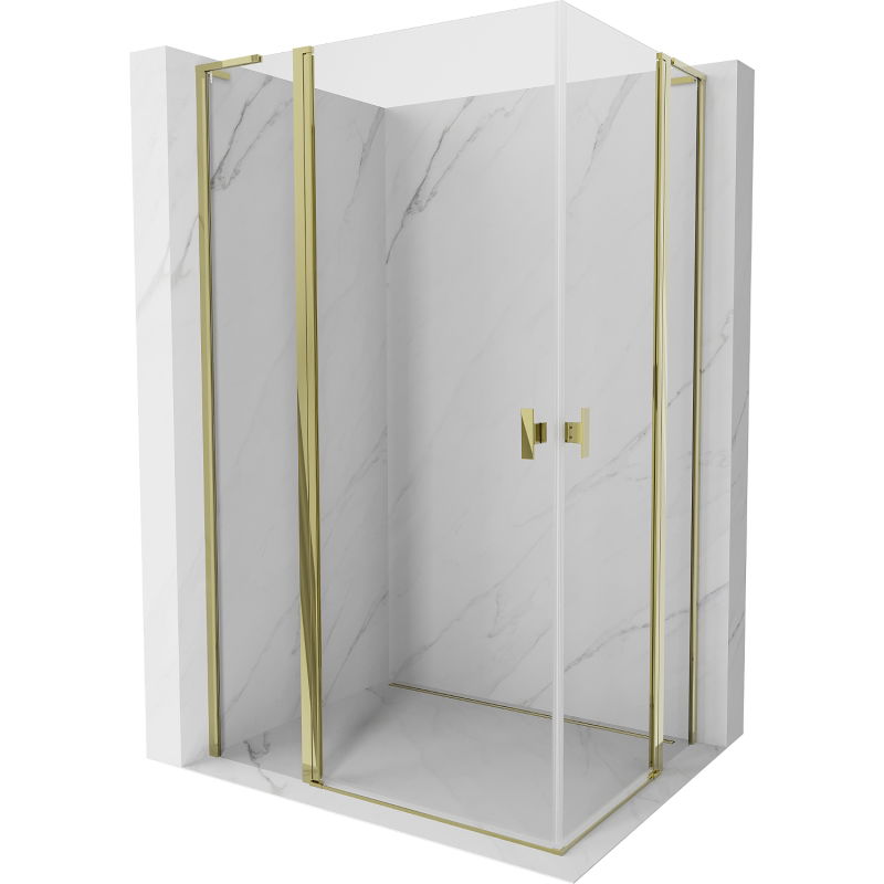 Mexen Mist L Duo cabină de duș pivotantă 105 x 90 cm, transparentă, aurie - 8A4L-105-090-50-00
