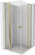 Cabină de duș pivotantă Mexen Mist L Duo 115 x 115 cm, transparentă, aurie - 8A4L-115-115-50-00