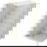 Mexen Mist L Duo cabină de duș cu ușă batantă 95 x 90 cm, transparent, auriu periat - 8A4L-095-090-55-00