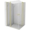 Cabină de duș Mexen Mist L Duo cu deschidere de 100 x 90 cm, transparentă, auriu periat - 8A4L-100-090-55-00