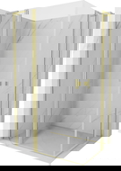 Mexen Mist L Duo cabină de duș cu uși batante 115 x 100 cm, transparentă, aurie periată - 8A4L-115-100-55-00