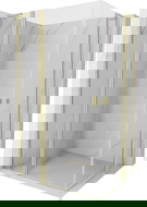 Mexen Mist L Duo cabină de duș pivotantă 120 x 110 cm, transparentă, auriu periat - 8A4L-120-110-55-00