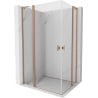 Cabină de duș Mexen Mist L Duo cu deschidere 95 x 90 cm, transparentă, cupru periat - 8A4L-095-090-65-00