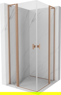 Mexen Mist L Duo cabină de duș cu uși batante 100 x 100 cm, transparent, cupru periat - 8A4L-100-100-65-00