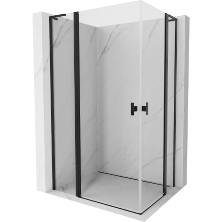 Mexen Mist L Duo cabină de duș pivotantă 120 x 90 cm, transparentă, neagră - 8A4L-120-090-70-00