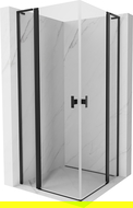 Mexen Mist L Duo cabină de duș cu uși batante 95 x 95 cm, transparent, negru - 8A4L-095-095-70-00