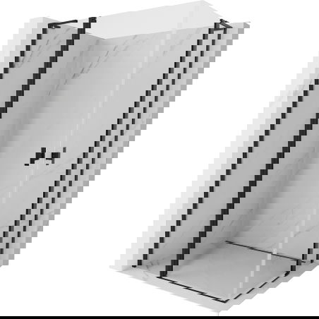 Mexen Mist L Duo cabină de duș pivotantă 120 x 110 cm, transparentă, neagră - 8A4L-120-110-70-00