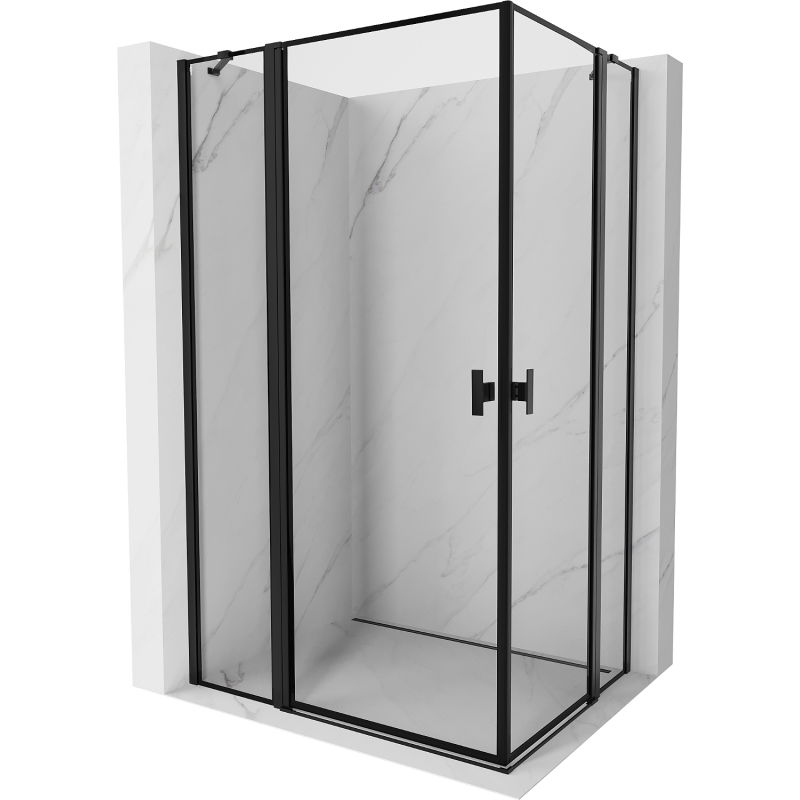 Mexen Mist Duo cabină de duș cu deschidere 105 x 85 cm, cadru negru, negru - 8A4-105L-085P-70-70