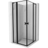 Cabină de duș Mexen Mist L Duo cu uși rabatabile 90 x 90 cm, cadru negru, negru - 8A4L-090L-090P-70-70