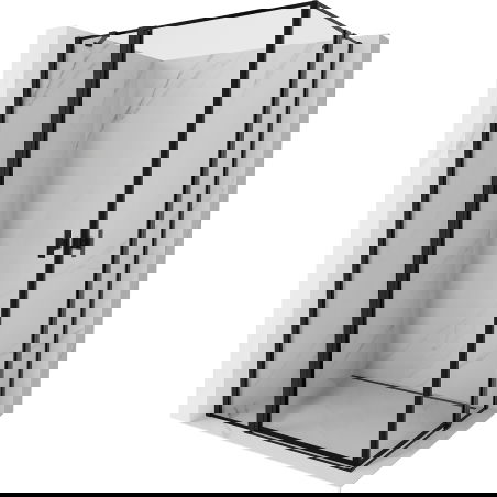 Mexen Mist Duo nyitható zuhanykabin 115 x 90 cm, fekete keret, fekete - 8A4-115L-090P-70-70