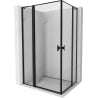 Mexen Mist L Duo cabină de duș batantă 115 x 95 cm, cadru negru, negru - 8A4L-115L-095P-70-70