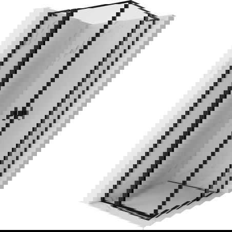 Cabină de duș Mexen Mist L Duo 110 x 110 cm, cadru negru, negru - 8A4L-110L-110P-70-70