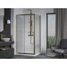Cabina de duș glisantă Mexen Apia 120 x 90 cm, transparentă, auriu + cadă de duș Flat, alb - 840-120-090-50-00-4010G