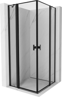 Mexen Mist Duo nyíló zuhanykabin 115 x 115 cm, fekete keret, fekete - 8A4-115L-115P-70-70