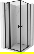 Mexen Mist Duo cabină de duș pivotantă 120 x 120 cm, cadru negru, negru - 8A4-120L-120P-70-70
