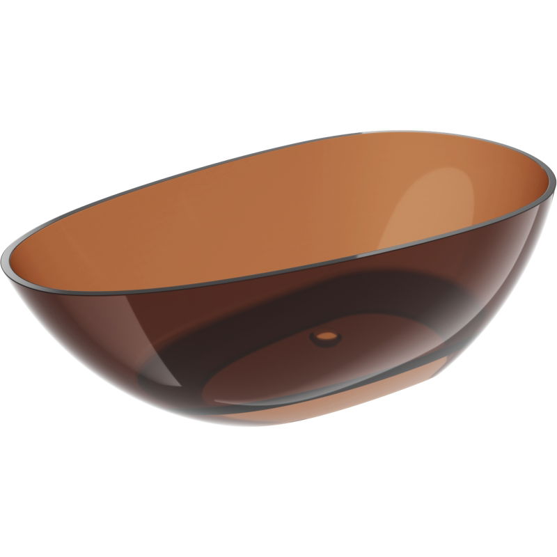 Mexen Glass Earth szabadon álló átlátszó kád 170 x 85 cm, krómozott lefolyó - 58061708505