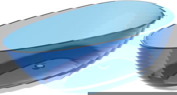 Mexen Glass denim szabadon álló átlátszó fürdőkád 170 x 85 cm, krómozott lefolyó - 58061708507