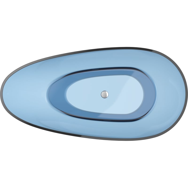 Mexen Glass denim cadă de baie freestanding transparentă 170 x 85 cm, dop crom - 58061708507