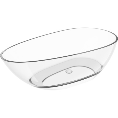 Mexen Glass szabadon álló átlátszó kád 170 x 85 cm, tiszta, krómozott dugó - 58061708508