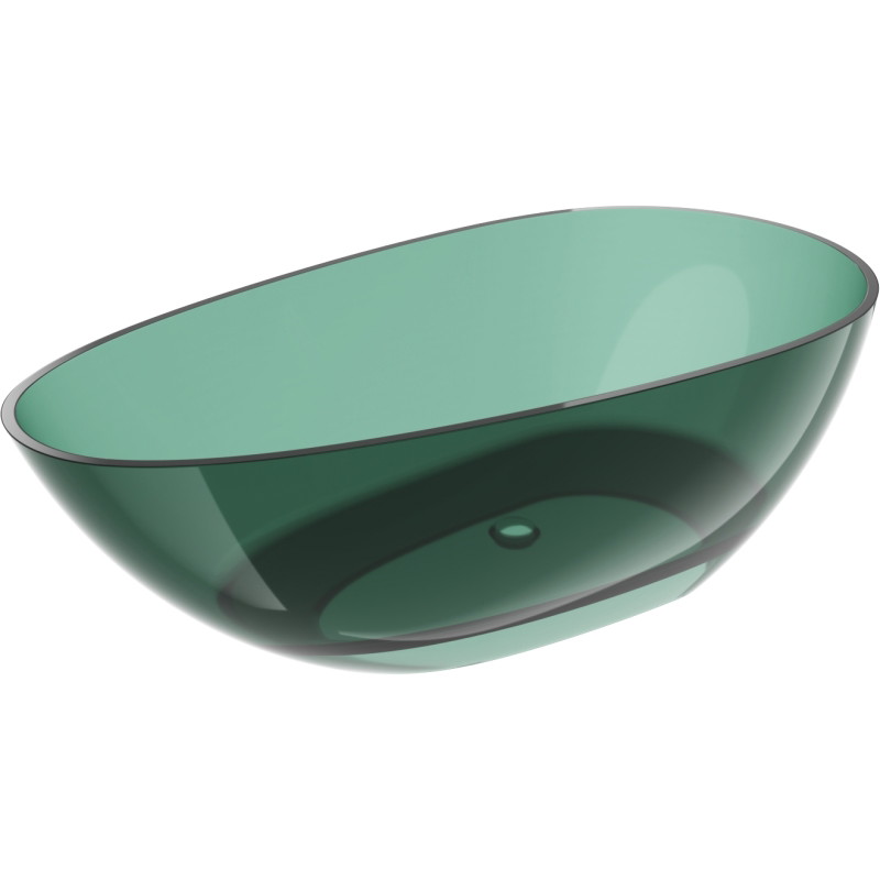 Mexen Glass szabadon álló átlátszó kád 170 x 85 cm, teal, krómozott dugó - 58061708511