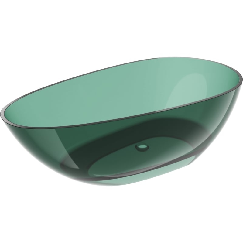 Mexen Glass teal cadă de baie independentă transparentă 170 x 85 cm, dop crom - 58061708511