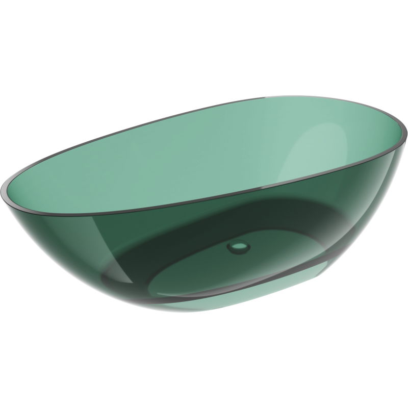 Mexen Glass teal szabadon álló átlátszó kád 170 x 85 cm, krómozott leeresztő - 58061708511