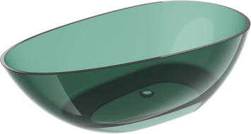 Mexen Glass cadă de sine stătătoare transparentă 170 x 85 cm, teal, dop cromat - 58061708511