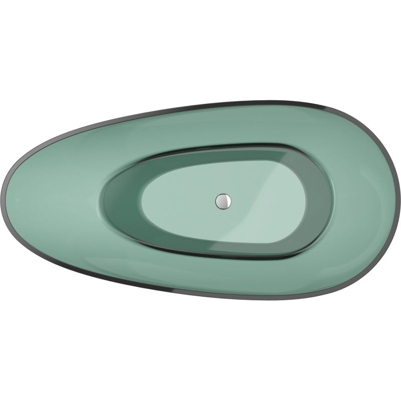 Mexen Glass teal cadă de baie independentă transparentă 170 x 85 cm, dop crom - 58061708511