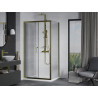 Mexen Apia 130 x 90 cm-es tolóajtós zuhanykabin, átlátszó, arany + Flat zuhanytálca, fehér - 840-130-090-50-00-4010G