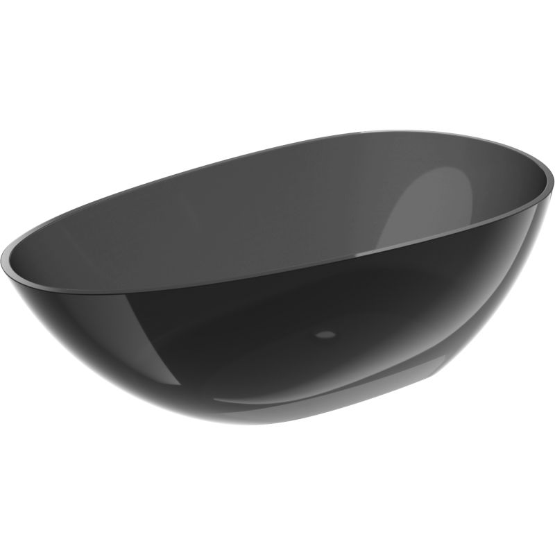 Mexen Glass negru cadă freestanding transparentă 160 x 80 cm, dop cromat - 58061608013