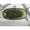 Mexen Pure szabadon álló, átlátszó kád 170 x 80 cm, olive, króm lefolyó - 58071708001