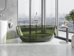 Mexen Pure olive cadă de sine stătătoare transparentă 170 x 80 cm, dop cromat - 58071708001