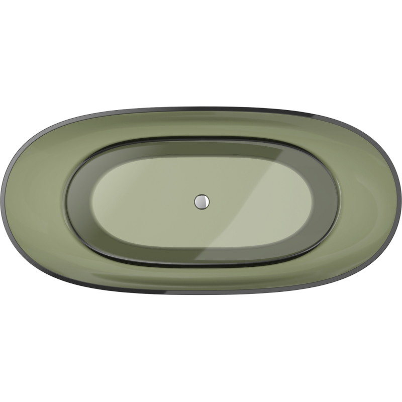 Mexen Pure cada autoportantă transparentă 170 x 80 cm, olive, scurgere crom - 58071708001