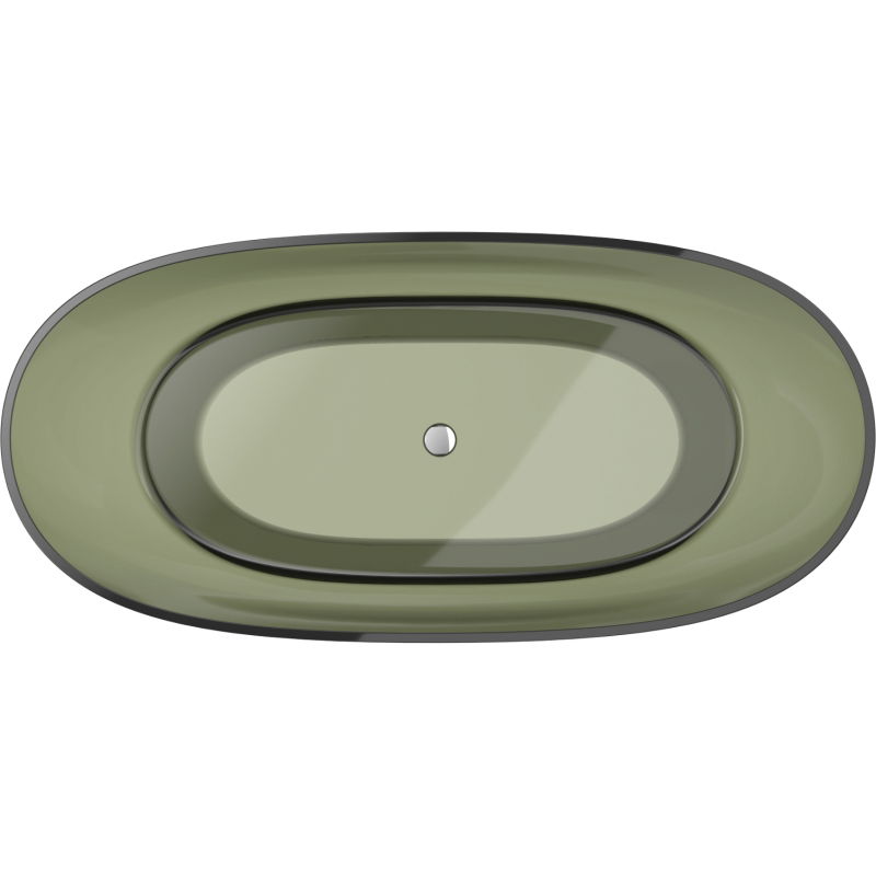 Mexen Pure olíva szabadon álló átlátszó kád 170 x 80 cm, króm lefolyó - 58071708001