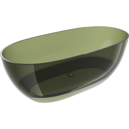 Mexen Pure szabadon álló, átlátszó kád 170 x 80 cm, olive, króm lefolyó - 58071708001