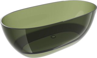 Mexen Pure olíva szabadon álló átlátszó kád 170 x 80 cm, króm lefolyó - 58071708001