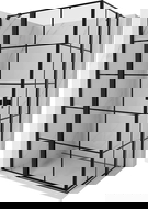 Mexen Mist Duo nyíló zuhanykabin 115 x 100 cm, fekete rács, fekete - 8A4-115L-100P-70-77