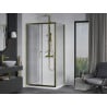 Cabină de duș Mexen Apia culisantă 140 x 70 cm, transparentă, aurie + cadă Flat, albă- 840-140-070-50-00-4010G