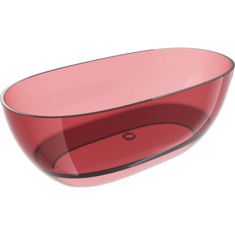 Mexen Pure eozină cadă freestanding transparentă 170 x 80 cm, dop crom - 58071708003