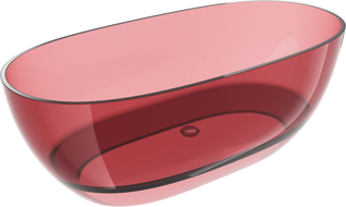 Mexen Pure rózsa önállóan álló átlátszó kád 170 x 80 cm, króm lefolyó - 58071708003