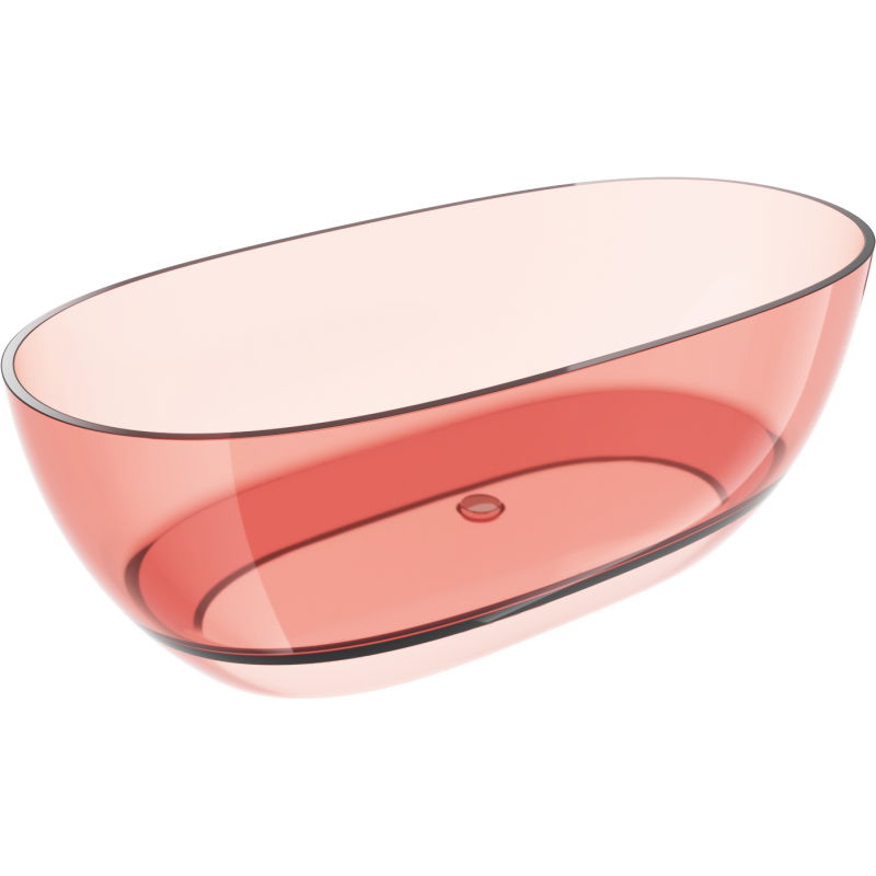 Mexen Pure coral cadă freestanding transparentă 170 x 80 cm, dop crom - 58071708004