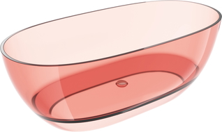 Mexen Pure coral cadă freestanding transparentă 170 x 80 cm, dop crom - 58071708004