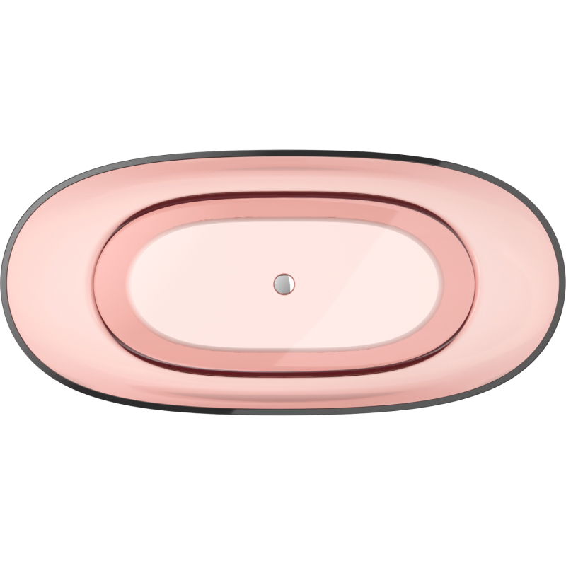 Mexen Pure coral cadă freestanding transparentă 170 x 80 cm, scurgere cromată - 58071708004