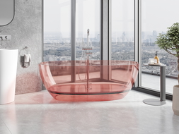 Mexen Pure coral cadă freestanding transparentă 170 x 80 cm, dop crom - 58071708004