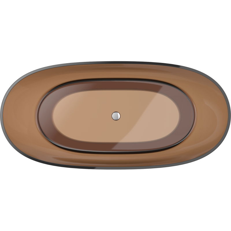 Mexen Pure earth szabadon álló áttetsző kád 170 x 80 cm, krómozott leeresztő - 58071708005