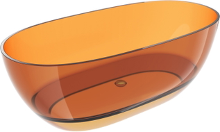 Mexen Pure cada transparentă independentă 170 x 80 cm, rugină, dop cromat - 58071708006