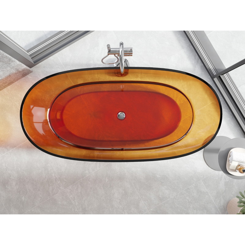 Mexen Pure cada transparentă independentă 170 x 80 cm, rugină, dop cromat - 58071708006