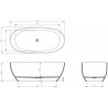 Mexen Pure cadă freestanding transparentă 170 x 80 cm, denim, dop crom - 58071708007