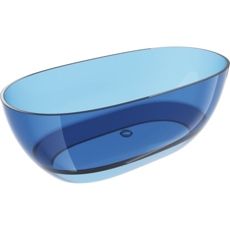 Mexen Pure kék farmer szabadon álló átlátszó kád 170 x 80 cm, króm dugó - 58071708007